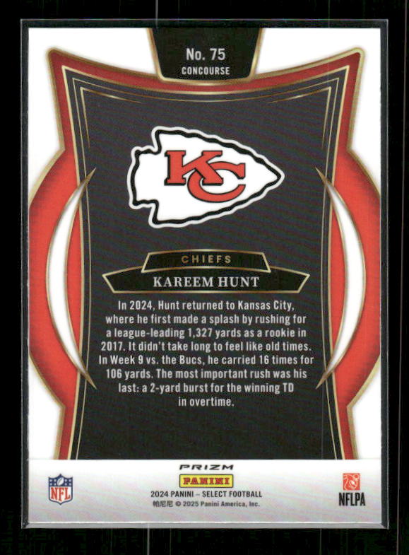 Kareem Hunt - 2024 Select Football - Black & Gold Shock