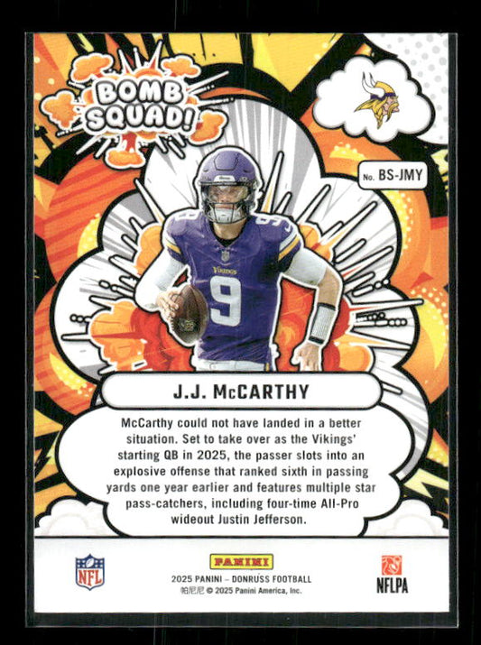 J.J. McCarthy - 2025 Donruss Football - Bomb Squad