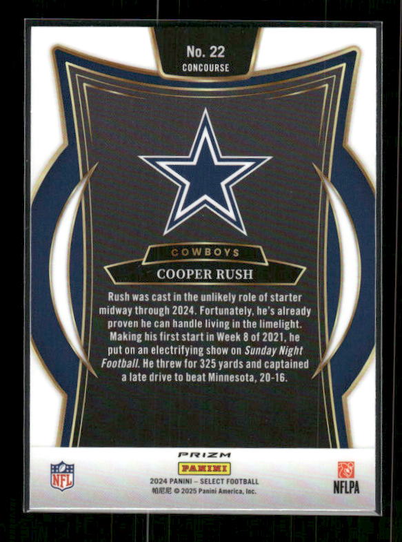Cooper Rush - 2024 Select Football - Black & Gold Shock