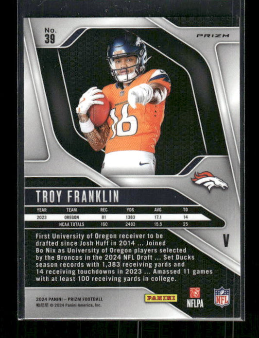 Troy Franklin - 2024 Panini Prizm - Green Wave - Rookie Variation