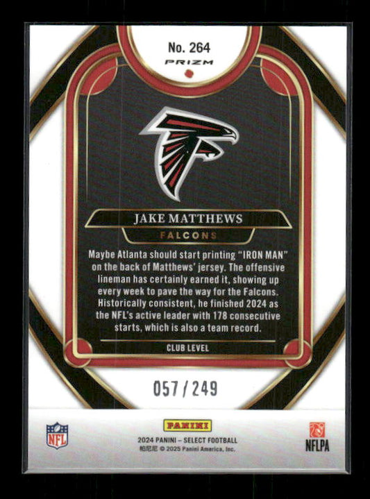 Jake Matthews - 2024 Select Football - Red Shock /249 - Club Level