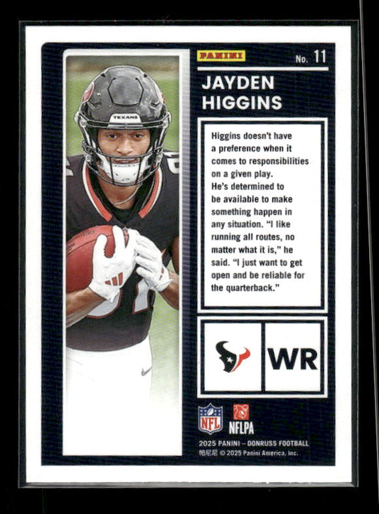 Jayden Higgins - 2025 Donruss Football - The Rookies