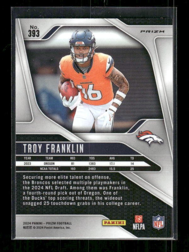 Troy Franklin - 2024 Panini Prizm - Pink Wave - Rookie