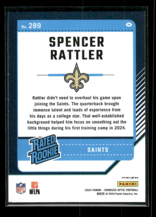 Spencer Rattler - 2024 Donruss Optic - Pink - Rated Rookie