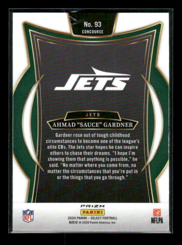 Ahmad "Sauce" Gardner - 2024 Select Football - Red / Blue Shock - Concourse