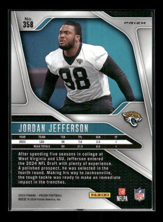 Jordan Jefferson - 2024 Panini Prizm - Neon Green Pulsar - Rookie
