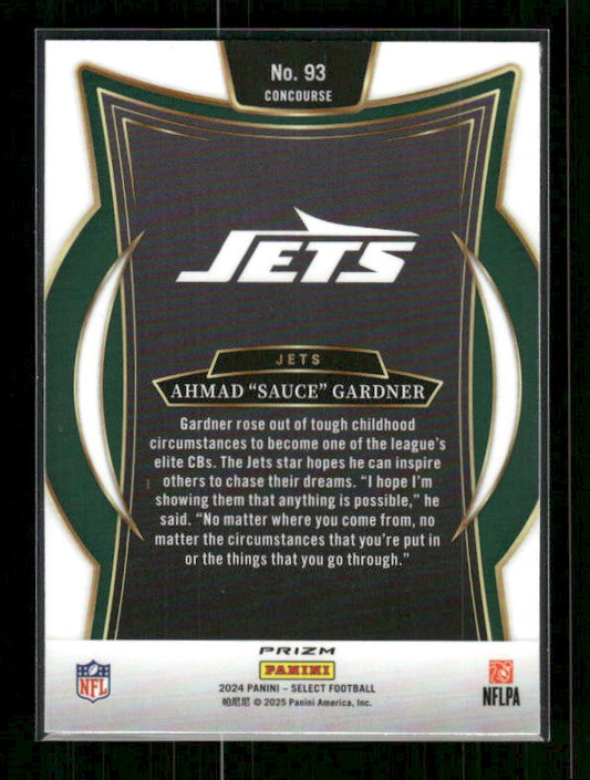 Ahmad "Sauce" Gardner - 2024 Select Football - Black & Red Shock