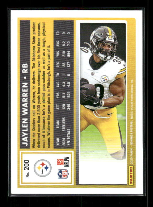 Jaylen Warren - 2025 Donruss Football - Purple Press Proof