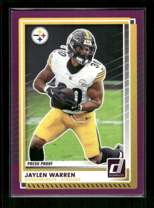 Jaylen Warren - 2025 Donruss Football - Purple Press Proof