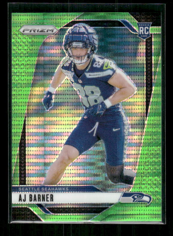 AJ Barner - 2024 Panini Prizm - Neon Green Pulsar - Rookie