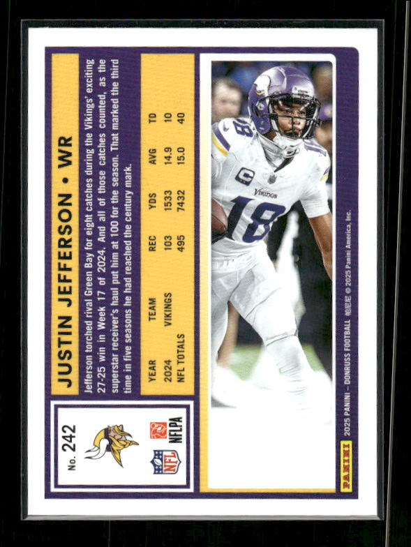 Justin Jefferson - 2025 Donruss Football - Purple Press Proof