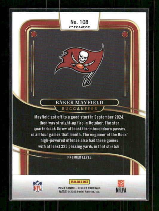 Baker Mayfield - 2024 Select Football - Premier Black & Red Shock