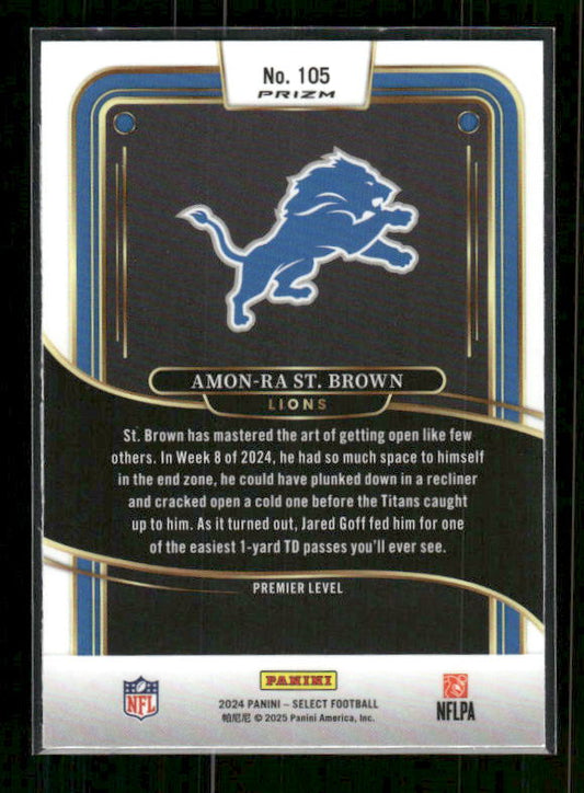 Amon Ra St. Brown - 2024 Select Football - Premier Black & Red Shock