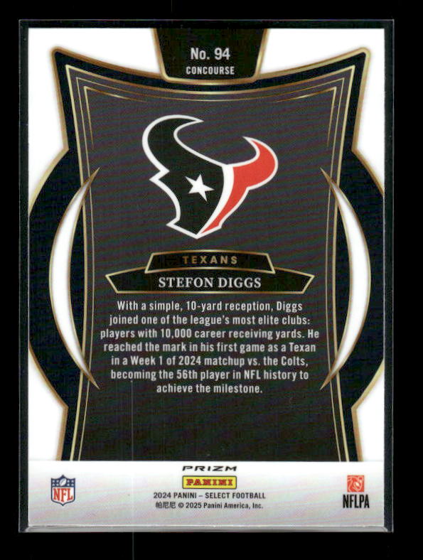 Stefon Diggs - 2024 Select Football - Red / Black Shock - Concourse