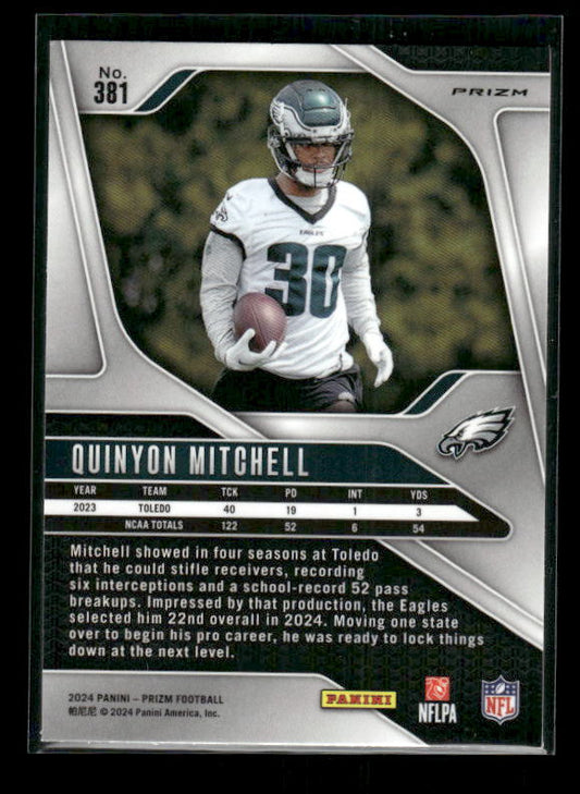 Quinyon Mitchell - 2024 Panini Prizm - Neon Green Pulsar - Rookie