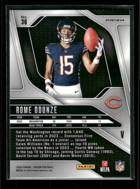 Rome Odunze - 2024 Panini Prizm - Silver Prizm - Rookie Variation