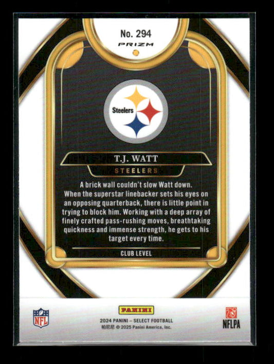 T.J. Watt - 2024 Select Football - Green / Yellow Shock - Club Level