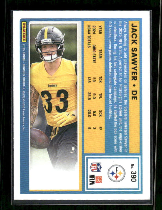 Jack Sawyer - 2025 Donruss Football - Purple Press Proof - Rated Rookie