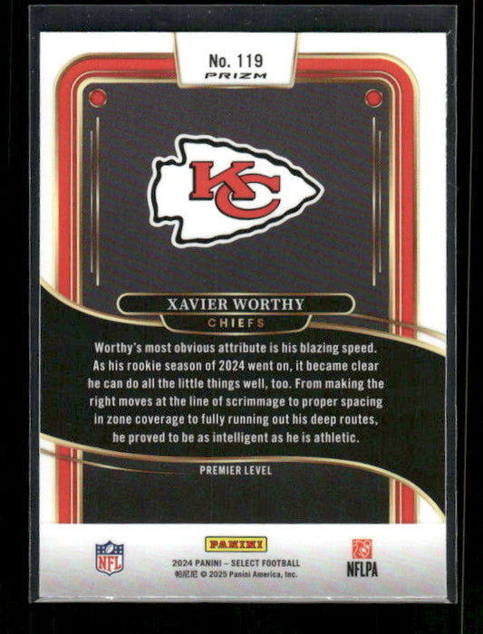 Xavier Worthy - 2024 Select Football - Red / Black Shock - Premier Level - Rookie