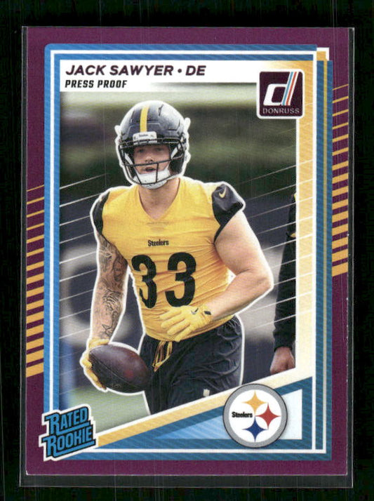 Jack Sawyer - 2025 Donruss Football - Purple Press Proof - Rated Rookie