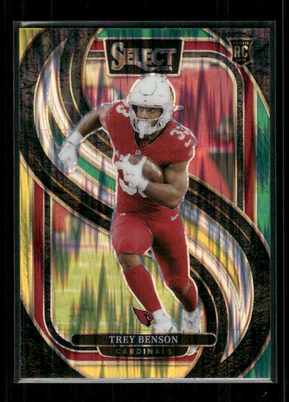 Trey Benson - 2024 Select Football - Green / Yellow Shock - Premier Level - Rookie