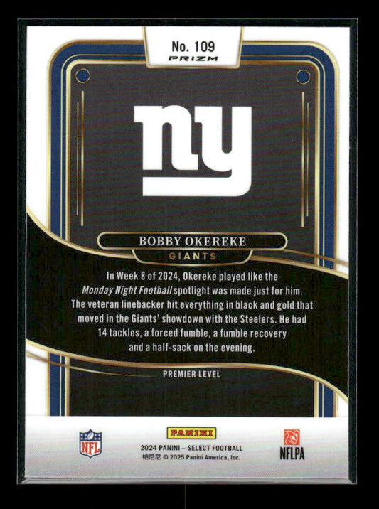 Bobby Okereke - 2024 Select Football - Green / Yellow Shock - Premier Level