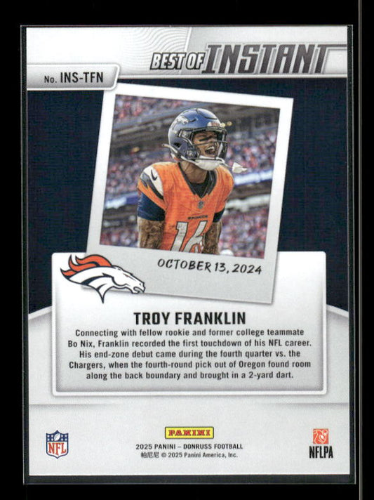 Troy Franklin - 2025 Donruss Football - Best Of Panini Instant