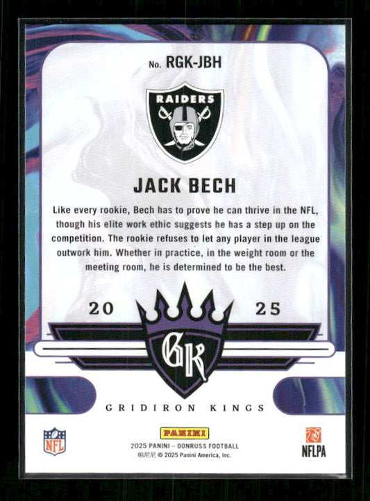 Jack Bech - 2025 Donruss Football - Gridiron Kings - Rookie