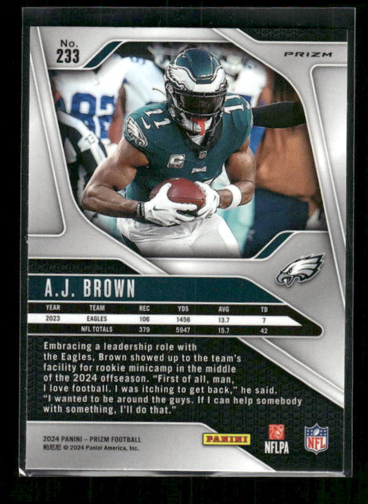 A.J. Brown - 2024 Panini Prizm - Neon Green Pulsar