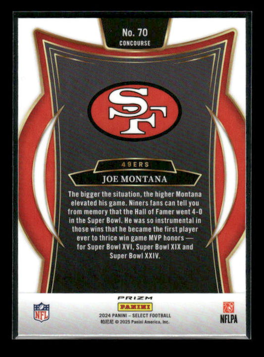 Joe Montana - 2024 Select Football - Green / Yellow Shock - Concourse