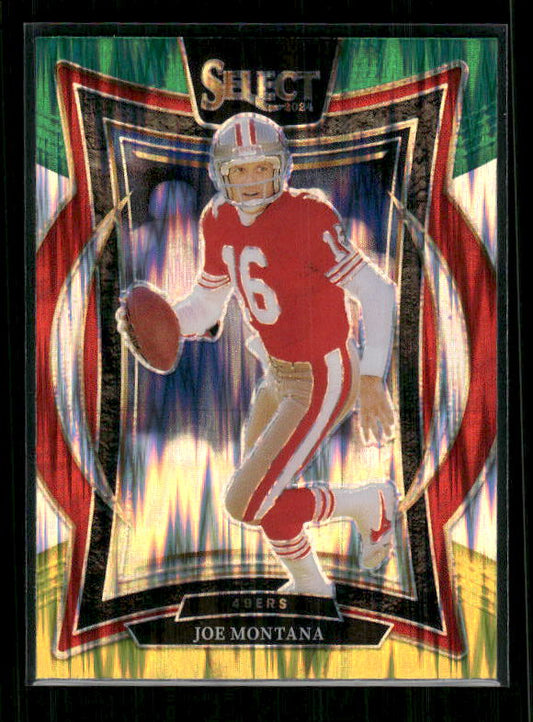 Joe Montana - 2024 Select Football - Green / Yellow Shock - Concourse