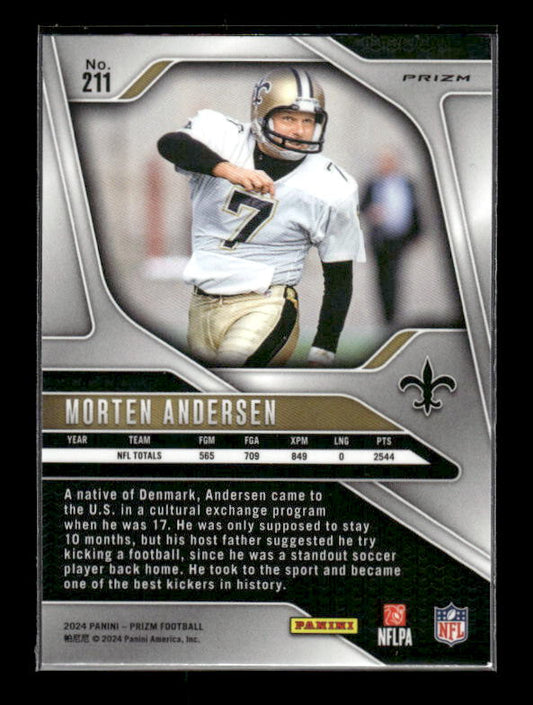 Morten Andersen - 2024 Panini Prizm - Green Wave Prizm