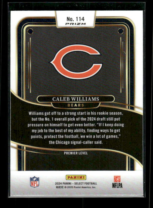 Caleb Williams - 2024 Select Football - Green / Black Shock - Premier Level - Rookie