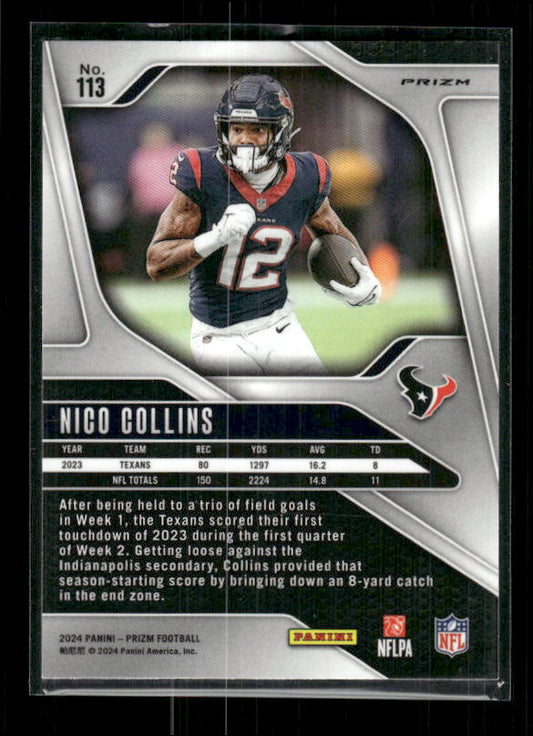 Nico Collins - 2024 Panini Prizm - No Huddle