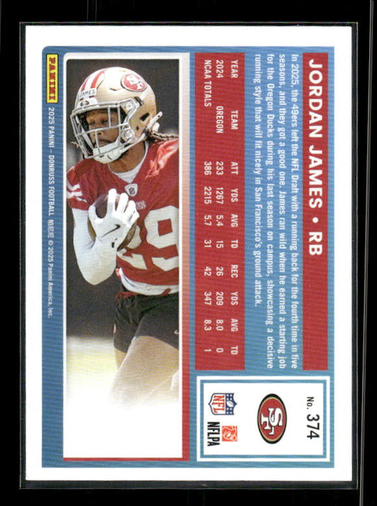 Jordan James - 2025 Donruss Football - Rated Rookie