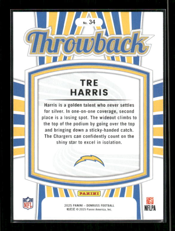 Tre Harris - 2025 Donruss Football - Throwback - Rated Rookie