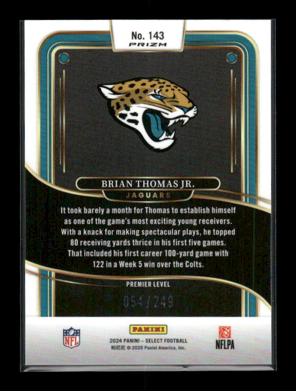 Brian Thomas Jr. - 2024 Select Football - Tri Color /249 - Premier Level - Rookie