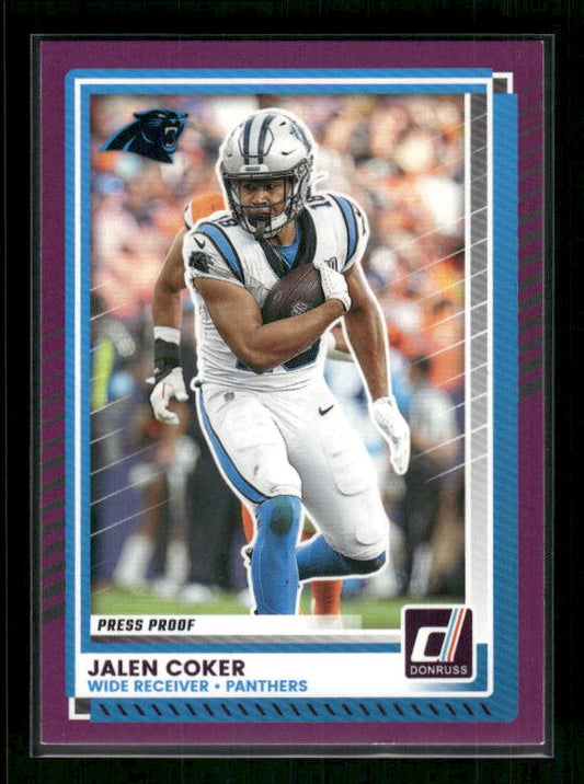 Jalen Coker - 2025 Donruss Football - Purple Press Proof