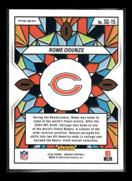 Rome Odunze - 2024 Mosaic Football - Stained Glass SSP - Rookie