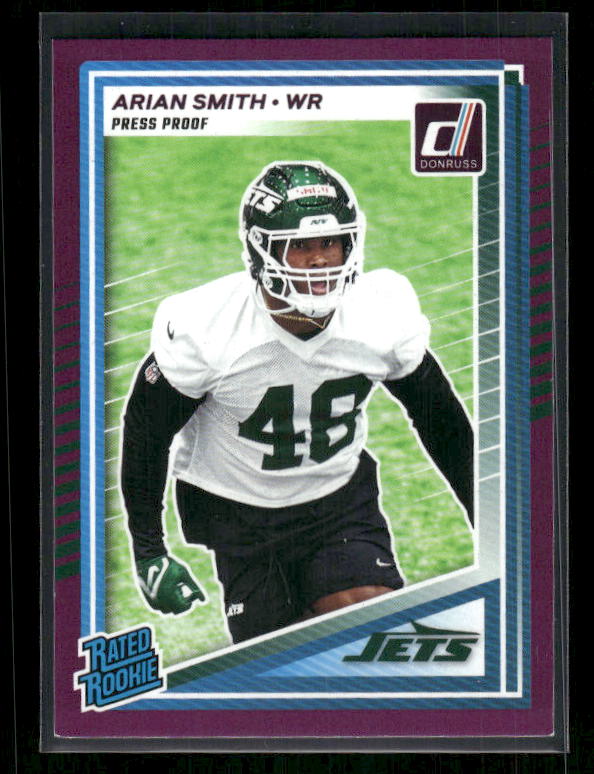 Arian Smith - 2025 Donruss Football - Purple Press Proof - Rated Rookie