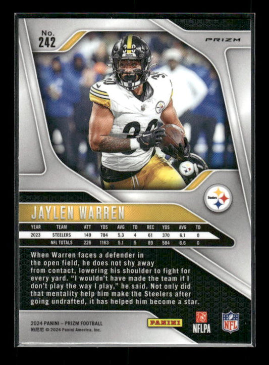 Jaylen Warren - 2024 Panini Prizm - Green Wave