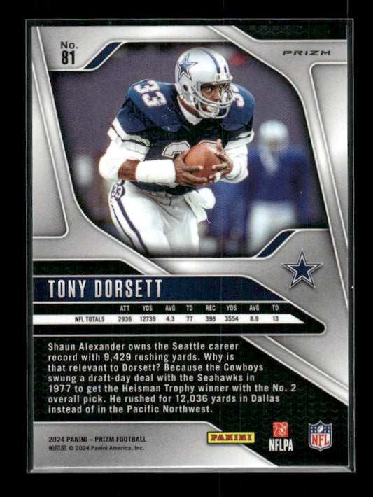 Tony Dorsett - 2024 Panini Prizm - Pink Wave
