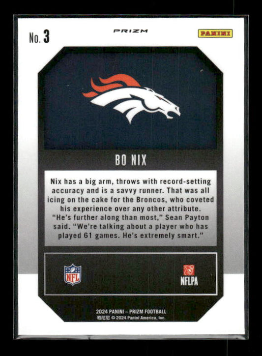 Bo Nix - 2024 Panini Prizm - Green Wave Emergent - Rookie