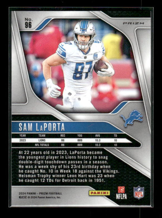 Sam LaPorta - 2024 Panini Prizm - Pink Wave