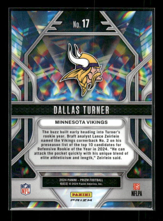Dallas Turner - 2024 Panini Prizm - Green Wave Prizmatic - Rookie