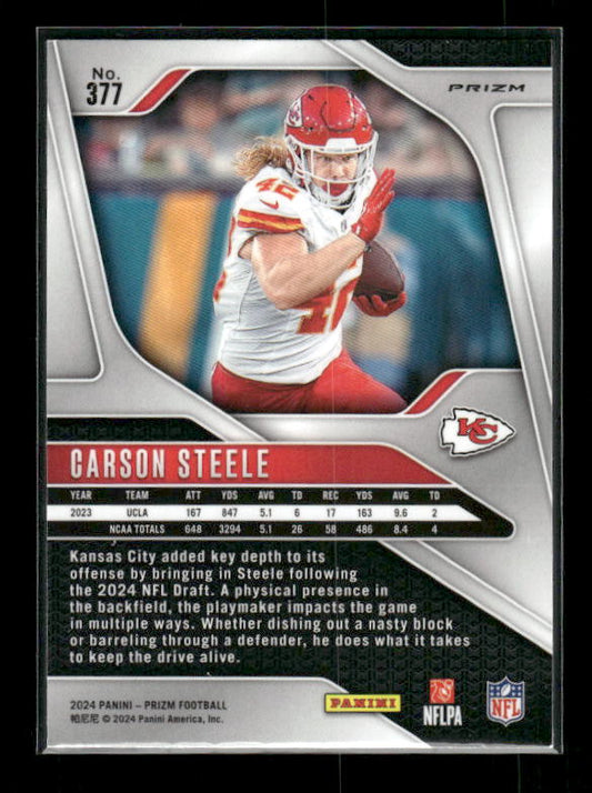 Carson Steele - 2024 Panini Prizm - Silver Prizm - Rookie