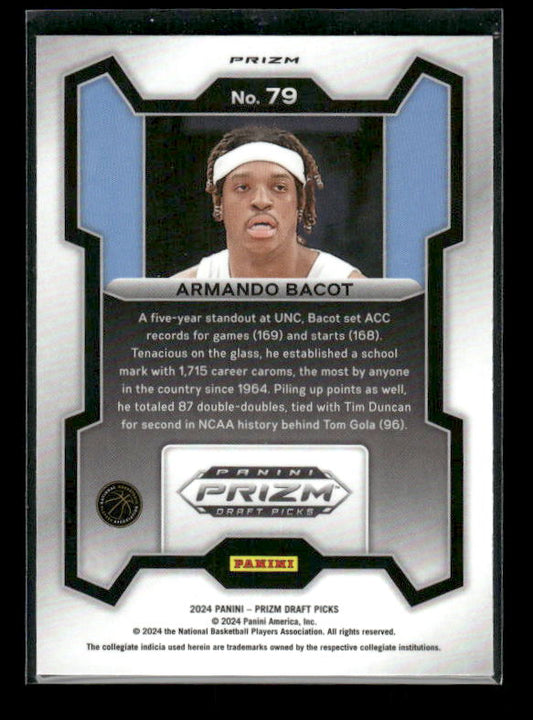 Armando Bacot - 2024 Panini Prizm Draft Picks - Red Ice - Rookie