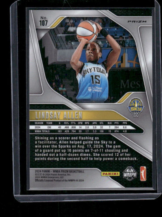 Lindsay Allen - 2024 Panini Prizm WNBA - Orange Velocity