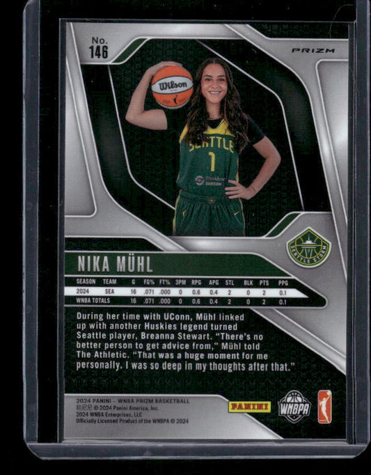 Nika Muhl - 2024 Panini Prizm WNBA - Orange Velocity - Rookie Variation