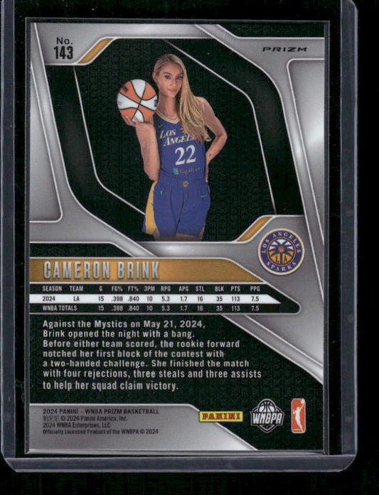 Cameron Brink - 2024 Panini Prizm WNBA - Blue Velocity - Rookie Variation